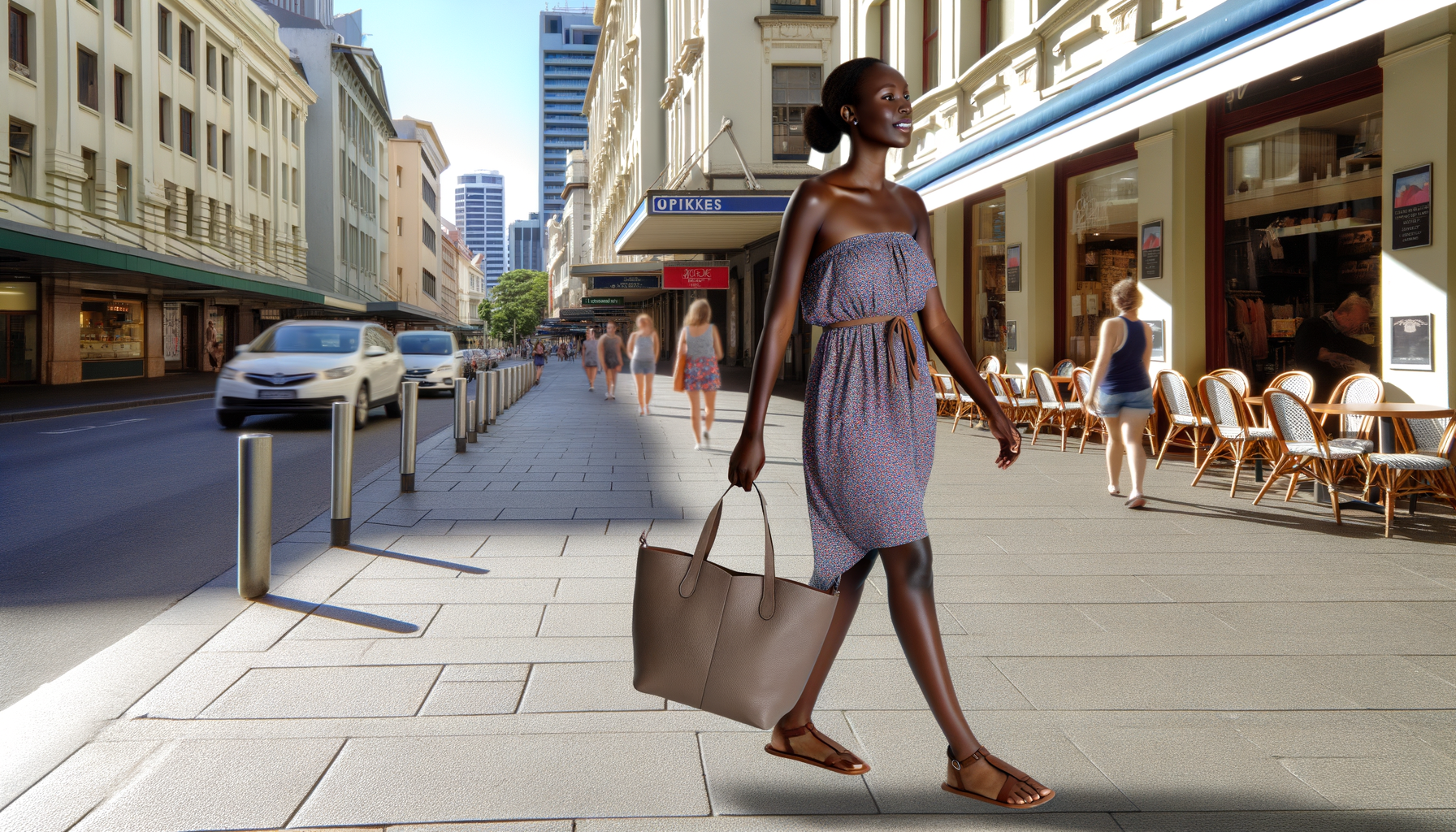 Effortless elegance with a summer dress and a tote bag