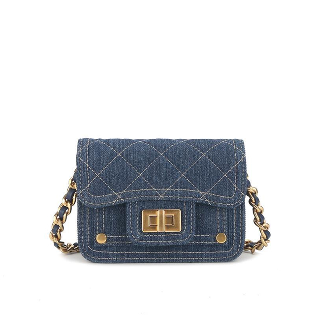 Latest design jeans clutch lady crossbody chain bag
