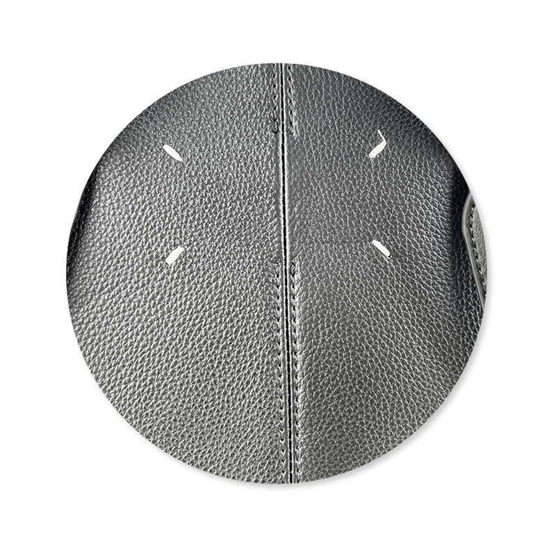 Pebbled Cowhide Sector-Shaped Top-Handle Shoulder Bag-Supple Feel