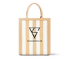 Kueenseglar Canvas PU City Walk Beige Tote Bag