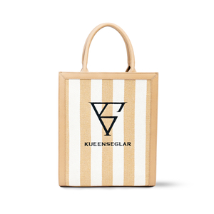 Kueenseglar Canvas City Walk Beige Tote Bag