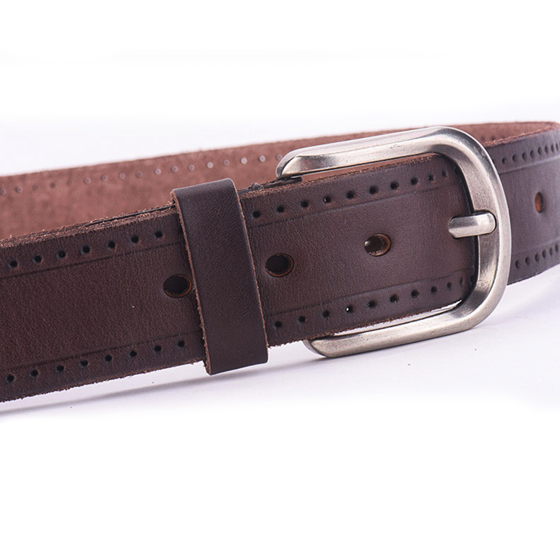 Men's Top Cowhide Washed Retro Pin Buckle Belt-Top Leather
