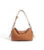 Stylish Solid Color Genuine Leather Shoulder Bag For Female