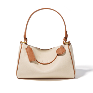 Women’s Minimalist Genuine Leather Hobo Bag With Crossbody Strap