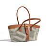 Large canvas and calf leather tote bag for lady