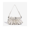 Women's Gathered Punk-Inspired Moto Crossbody Bag