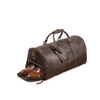 Retro Crazy Horse Leather Duffle Bag with ID Tag