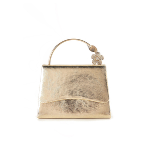 Rhinestone Embellished Metallic Evening Clutch Bag for Women