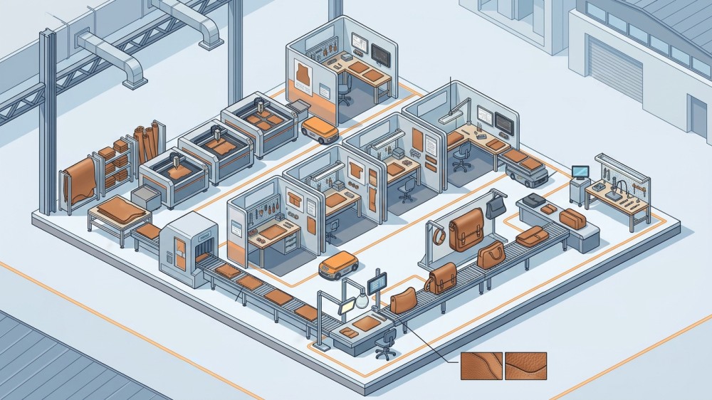 Isometric render of OEM multi-factory workflow