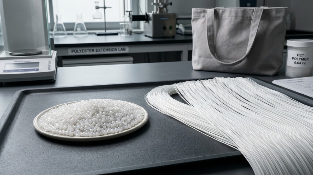 polymer-pellets-next-to-extruded-polyester-filaments