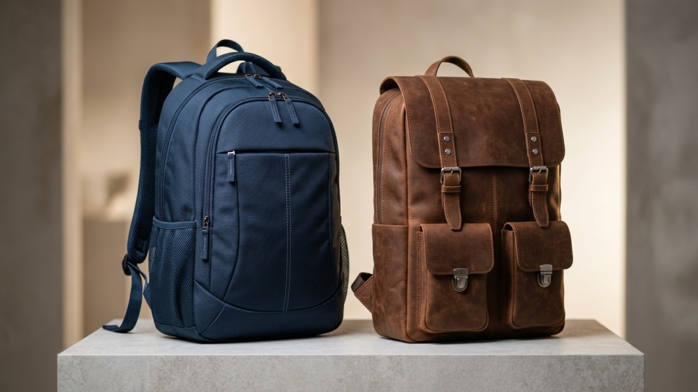 polyester-and-leather-backpacks-side-by-side
