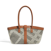 Large canvas and calf leather tote bag for lady