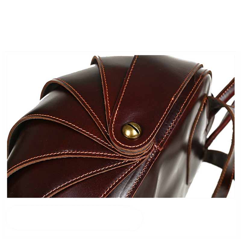 Retro Genuine Leather Beetle Men's Backpack-Precise Stitching
