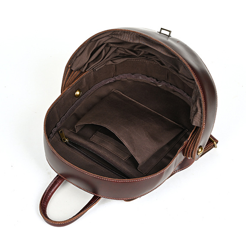 Retro Genuine Leather Beetle Men's Backpack-Large Capacity