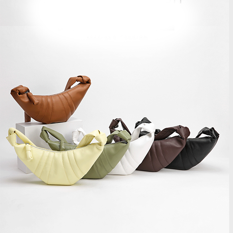 Women's Genuine Leather Minimalst Crescent Crossbody Hobo Bag- available in multiple colours 