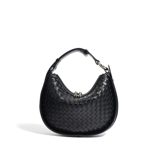 Latest genuine leather weave shoulder handbag