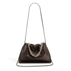 Solid Color Niche Square Genuine Leather Shoulder Bag For White Female