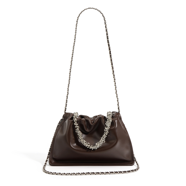 Solid Color Niche Square Genuine Leather Shoulder Bag For White Female