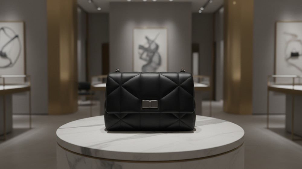 exemplary-quilted-leather-handbag-on-display