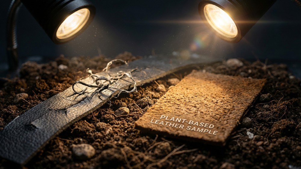 pu-and-plant-based-leather-samples-on-soil-surface
