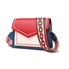 Genuine leather small crossbody bag with webbing strap