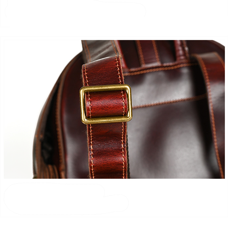 Retro Genuine Leather Beetle Men's Backpack-Durable Hardware