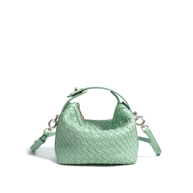 2024 Women’s Woven Genuine Leather Minimalist Shoulder Handbag