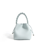 Boheme Soft Genuine Leather Woven Handle And Strap Bucket Bag For Ladies