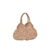 Women's Handmade Raffia Braided Tote Bag with Floral Decorations