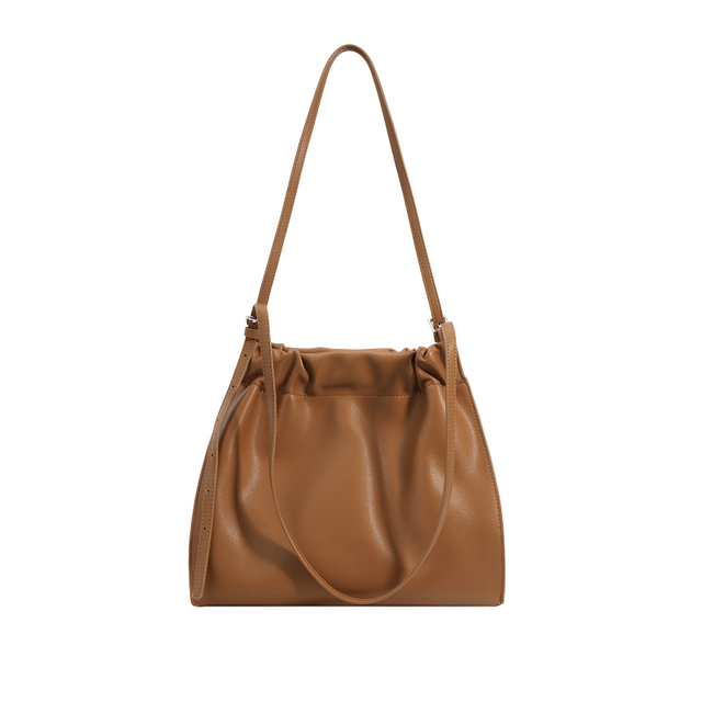 2024 Genuine leather ruched minimalist hobo pouch