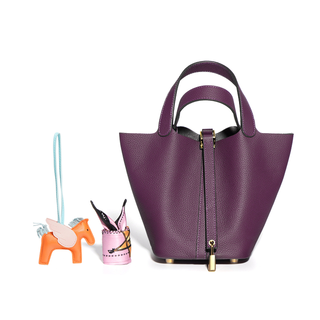 Designer Picotin Lock Bag Top Layer Cowhide Basket Bag For Female