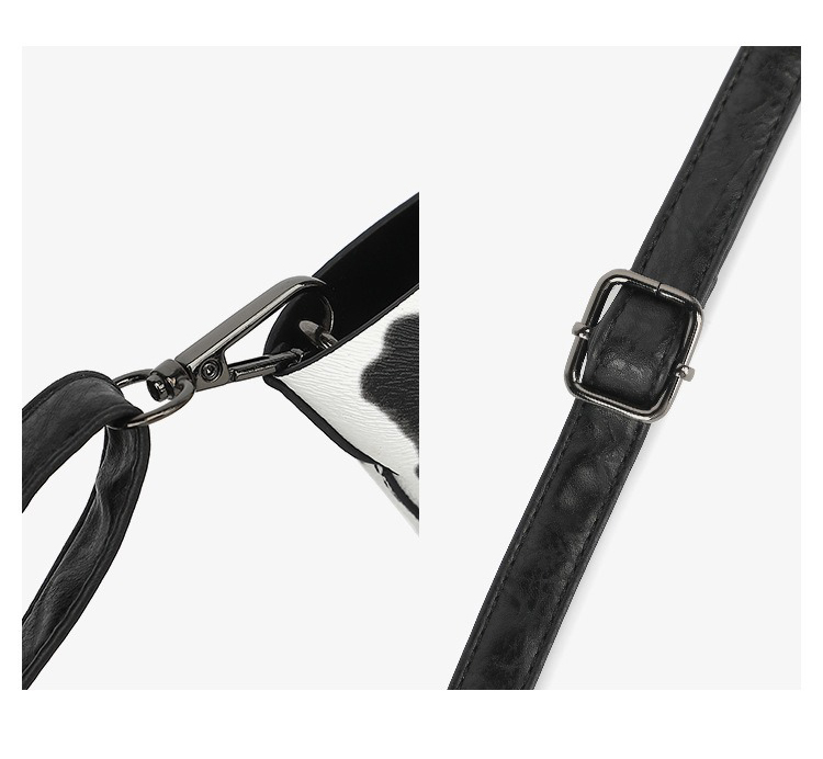 black cow print bag-adjuster buckle