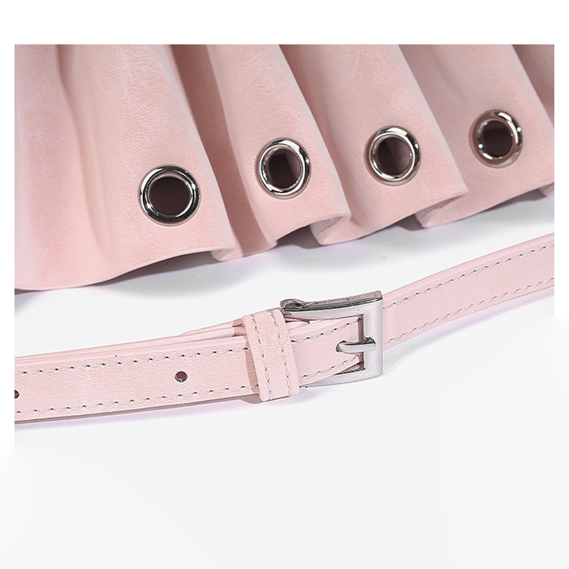 Women's Gathered Punk-Inspired Moto Crossbody Bag-Precision-Stitched Shoulder Strap