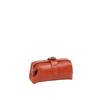 Mini Genuine Leather Cowhide Clutch with Hinge Frame and Buckle