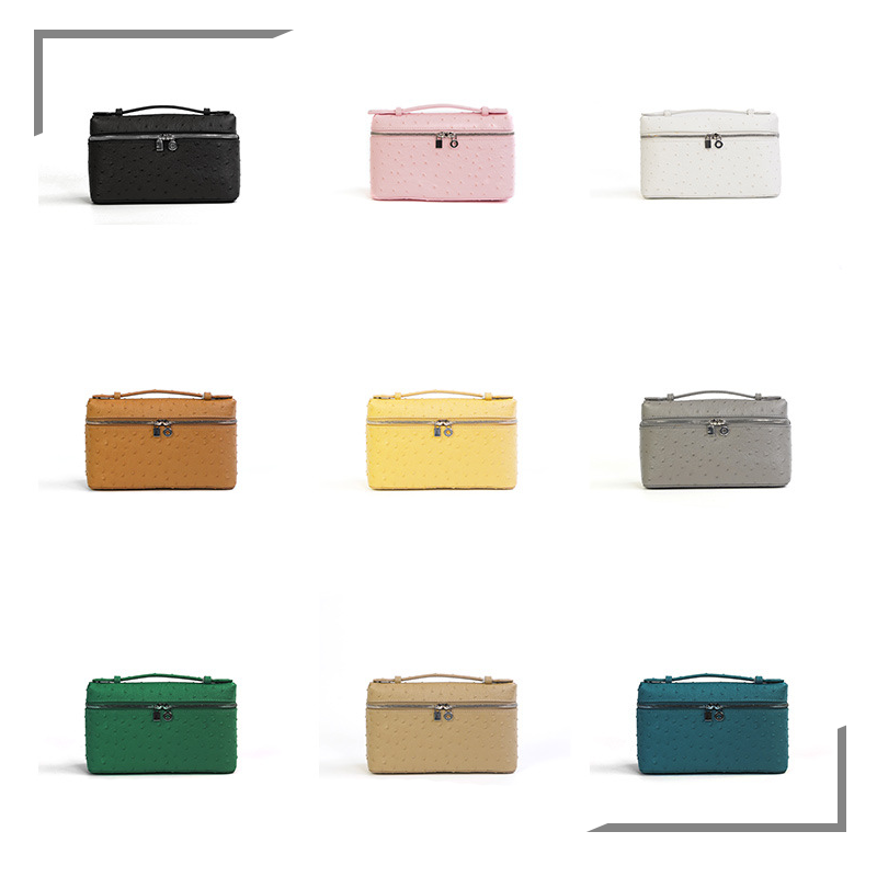 Womens Ostrich Leather Crossbody Clutch Bag for Phone-colors