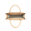 Kueenseglar Canvas PU City Walk Beige Tote Bag