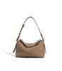 Stylish Solid Color Genuine Leather Shoulder Bag For Female