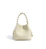 Boheme Soft Genuine Leather Woven Handle And Strap Bucket Bag For Ladies