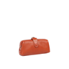 Mini Genuine Leather Cowhide Clutch with Hinge Frame and Buckle