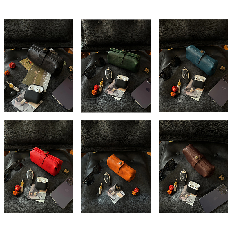 Mini Genuine Leather Cowhide Clutch with Frame and Buckle-all colours