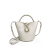 Woven Knot Metal Accent Bucket Crossbody Bag