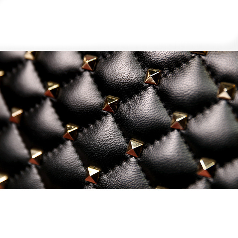Lambskin Quilted Chain Shoulder Bag with Rivet-Refined Quilted Finish