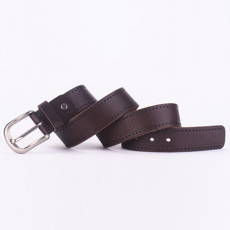 Men's Top Cowhide Washed Retro Pin Buckle Belt-Retro Style