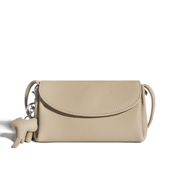Mini genuine pebble grain leather phone purse bag