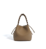 Boheme Soft Genuine Leather Woven Handle And Strap Bucket Bag For Ladies