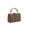 2022 stylish manufacturer custom fashion leather clutch bag checked crossbody shoulder handbag