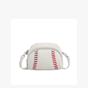 Minimalist White Mini Crossbody Baseball Handbag