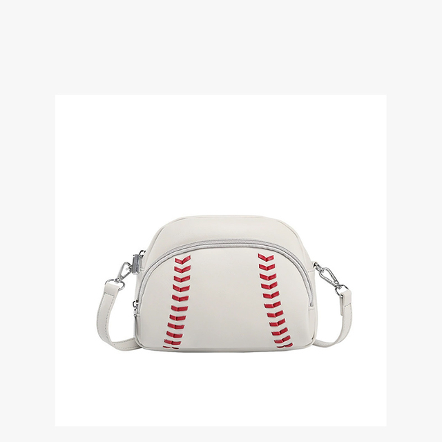 Minimalist White Mini Crossbody Baseball Handbag