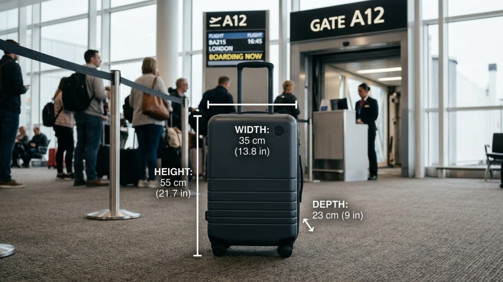 carry-on-with-measurement-lines-at-airport-gate