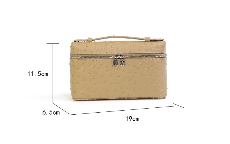 Womens Ostrich Leather Crossbody Clutch Bag for Phone-size